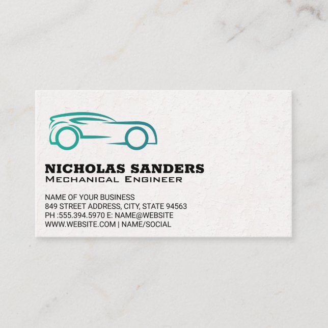 Auto Service | Stylized Car Logo | Mechanic Business Card (Front)