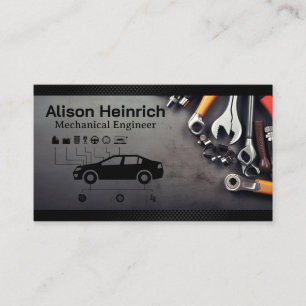 Auto Services Diagram   Mechanic Hand Tools Business Card