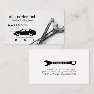 Auto Services Diagram   Wrenches   Mechanic Business Card