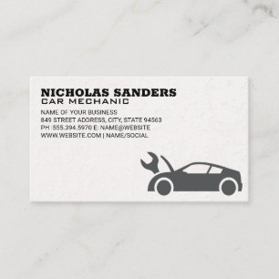 Auto Shop   Car Wrench Icon Business Card