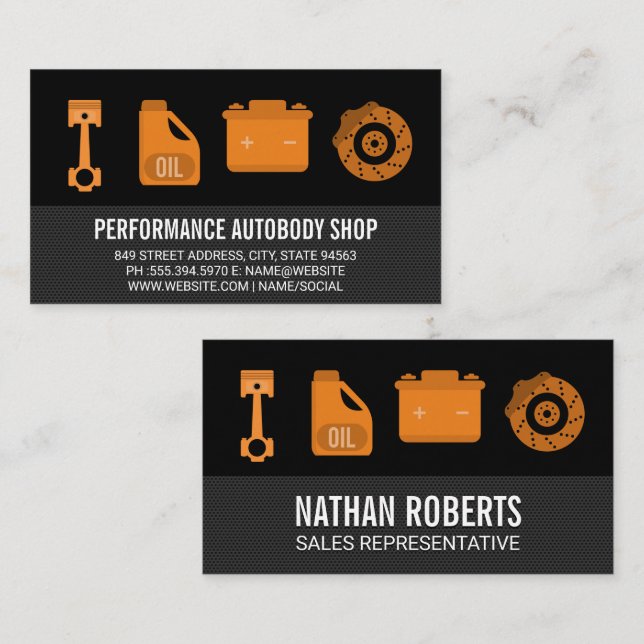 Auto Shop Repair Tools and Hardware Business Card (Front/Back)
