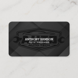 Auto Tech Logo Sleek Black Business Card