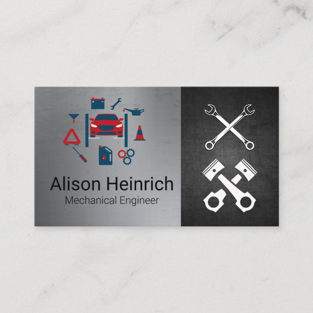 Auto Technician Car Services Business Card (Front)