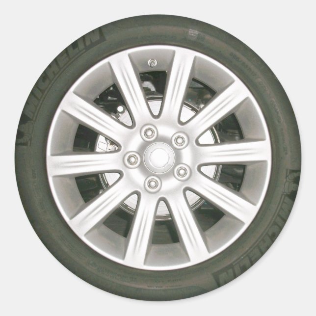 Auto Tire/Wheel Classic Round Sticker (Front)