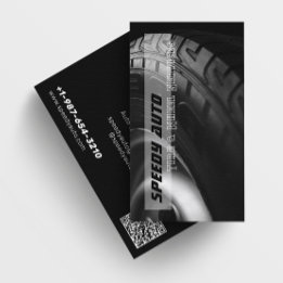 Auto Tire & Wheel Services Black Business Card