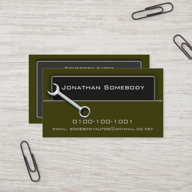 Auto Trade Business Card Template 1 (Front/Back In Situ)