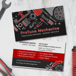 Auto Vehicle Repair - Car Mechanic  Business Card