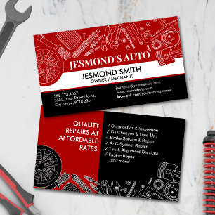 Auto Vehicle Repair - Car Mechanic  Business Card