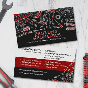 Auto Vehicle Repair - Car Mechanic  Business Card