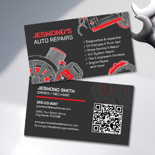 Auto Vehicle Repair - Mechanic  Business Card