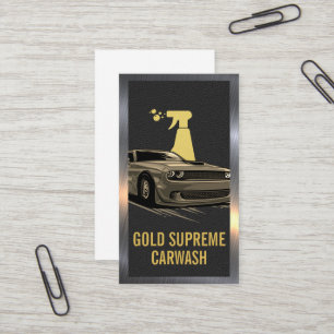 Auto Wash  Muscle Car   Leather Metallic Business Card