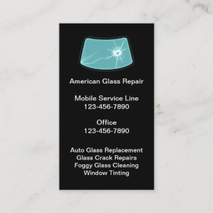 Auto Window Glass Broken Window Design Business Card