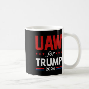 Auto Workers For Trump 2024 American Flag Trump El Coffee Mug