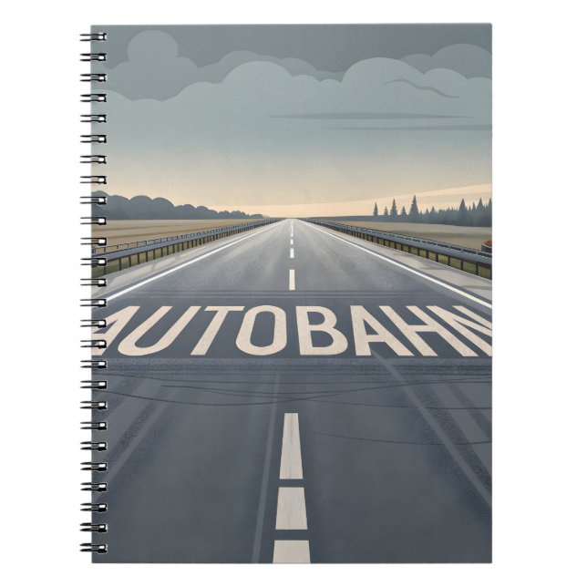 Autobahn Infinite Road Perspective Art Notebook (Front)