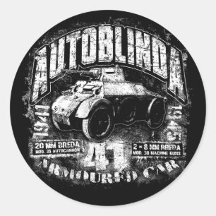 Autoblinda 41 Classic Round Sticker Sticker