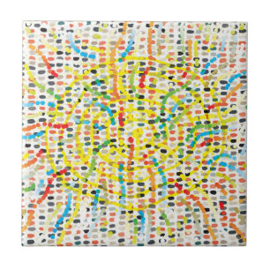 Autochtone moderne Quatre carreaux en céramique