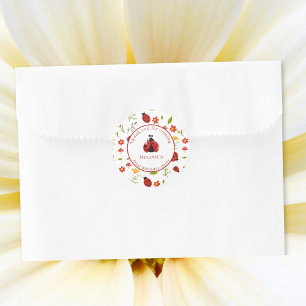 Autocollant 1er Anniversaire Coccinelle Mignonne