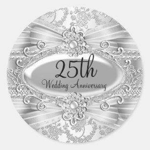 Autocollant 25e anniversaire Silver Rose & Jewel