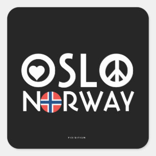 Autocollant 2 de paix d'amour d'Oslo Norvège