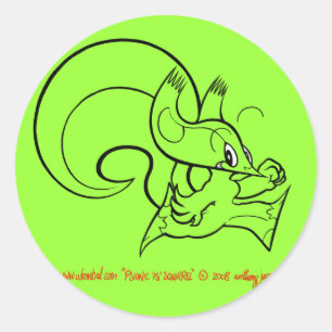 Autocollant 2 d'écureuil de livre par pouce carr