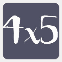 Autocollant 4x5 grand format - blanc sur marine