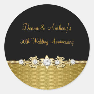Autocollant 50e anniversaire de mariage Diamond Fl