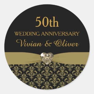 Autocollant 50e anniversaire de mariage en Damas d