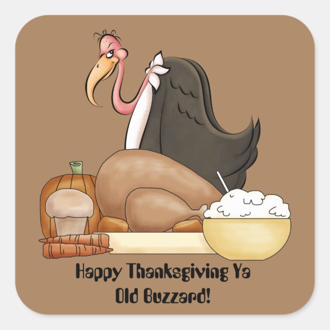 autocollant à bon thanksgiving vieux buzzard (Devant)