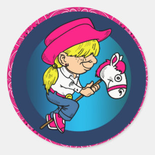 Autocollant à cheval de la cow-girl du Parti occid