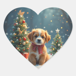 Autocollant à chiot mignon