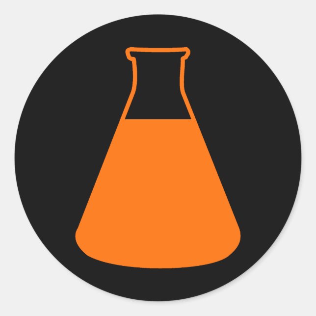 Autocollant à flacon Orange Erlenmeyer (Devant)