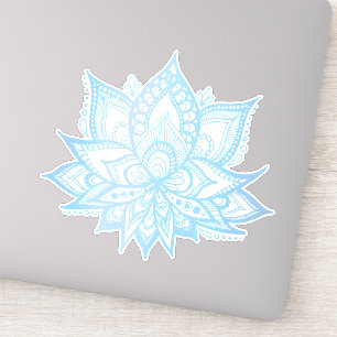 Autocollant à fleurs Boho Blue Lotus