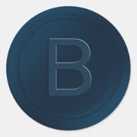 Autocollant à lunettes bleu marine à une seule let