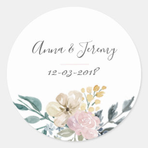 Autocollant à mariage floral vintage