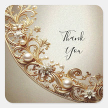 Autocollant à motif doré orné