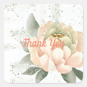 Autocollant à taches de pivoine aquarelle rose