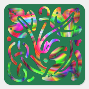 Autocollant abstrait coloré