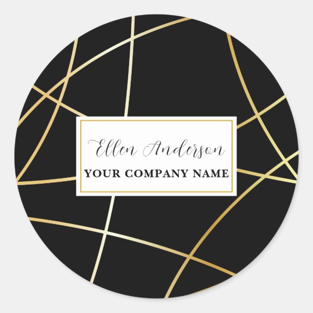 Autocollant Abstrait de lignes or (Devant)