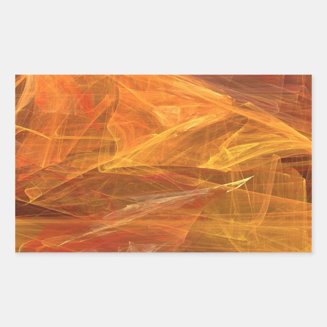 Autocollant Abstrait de rectangle fractal orange (Devant)