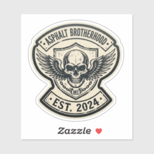 Autocollant ailes de crâne MC Asphalt Brotherhood
