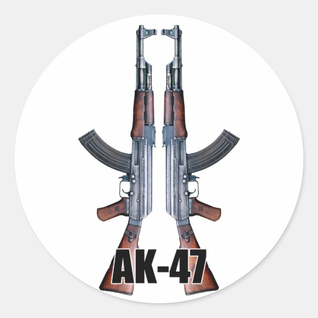 Autocollant AK47 à deux fusils d'assaut (Devant)