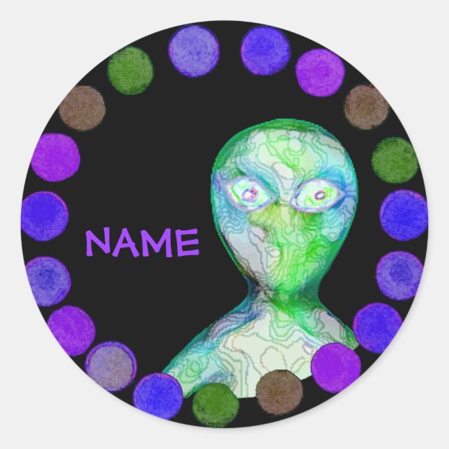 Autocollant alien personnalisé (Devant)