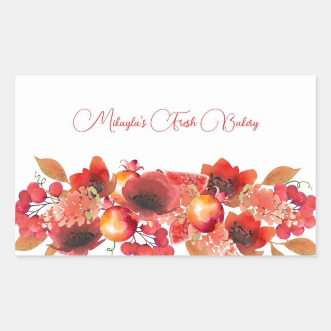 Autocollant alimentaire Fleurs, Fruits et Baies (Devant)