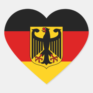 Autocollant Allemagne, Cœur, Drapeau allemand patr