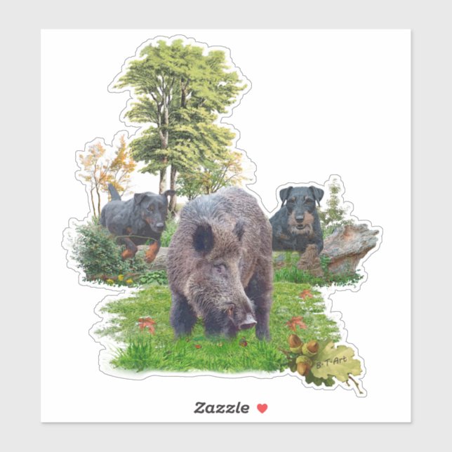 Autocollant allemand Jagdterrier (Feuille)