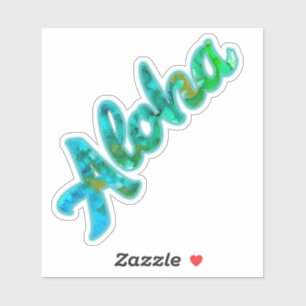 Autocollant Aloha Hawaiian Greeting Alcohol Ink Ar