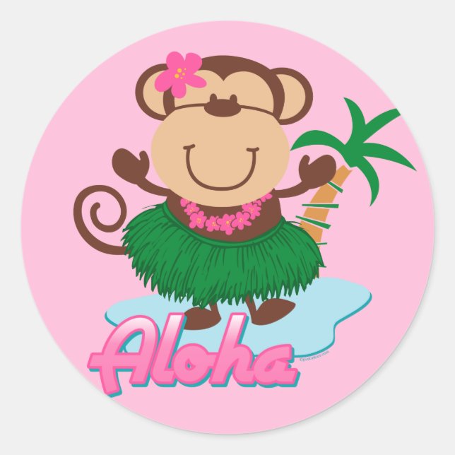 Autocollant Aloha Monkey (Devant)
