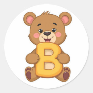 Autocollant Alphabet – B avec Ours