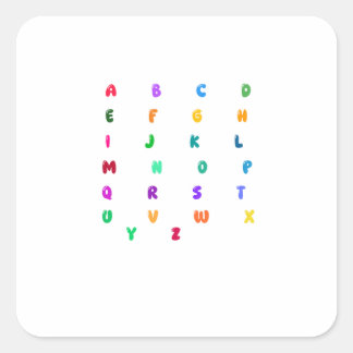 Autocollant alphabet lettre A-Z coloré | Typograph