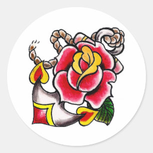Autocollant Ancre-n-Rose